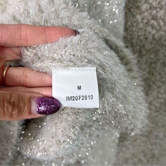 MINKPINK Sweater Women’s Medium Shine Bright Super Soft Fuzzy Metallic Shag - Picture 6 of 6